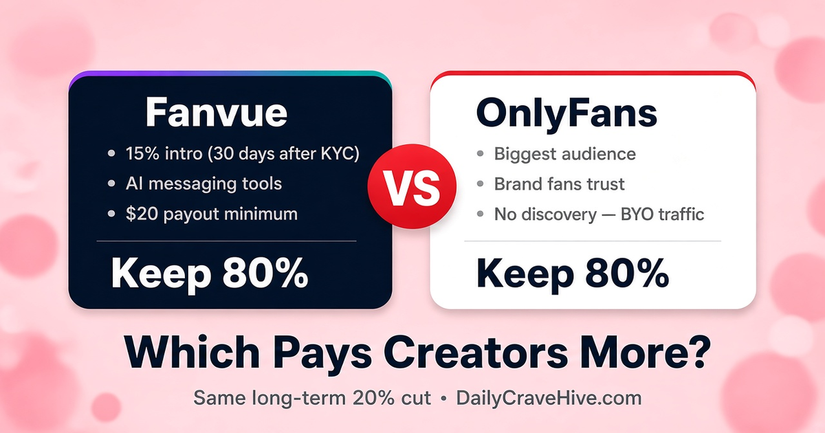 Fanvue vs OnlyFans (2026): Fees, Payouts and Which Pays Creators More