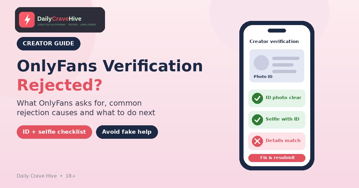 OnlyFans Verification Rejected? Why It Happens and How to Get Approved